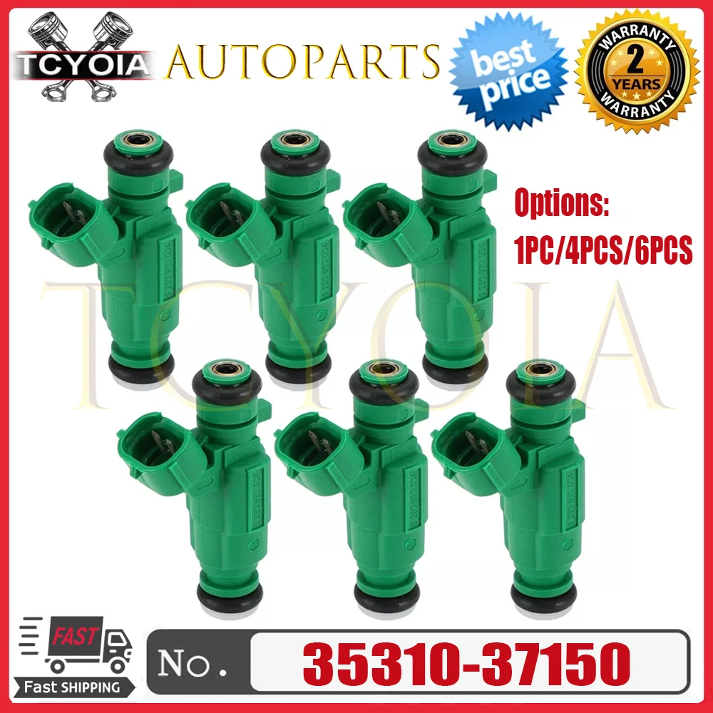 4/6Pcs 35310-37150 3531037150 Fuel Injector Nozzle for HYUNDAI SONATA SANTA FE TIBURON TUCSON KIA OPTIMA SPORTAGE 2.5L 2.7L