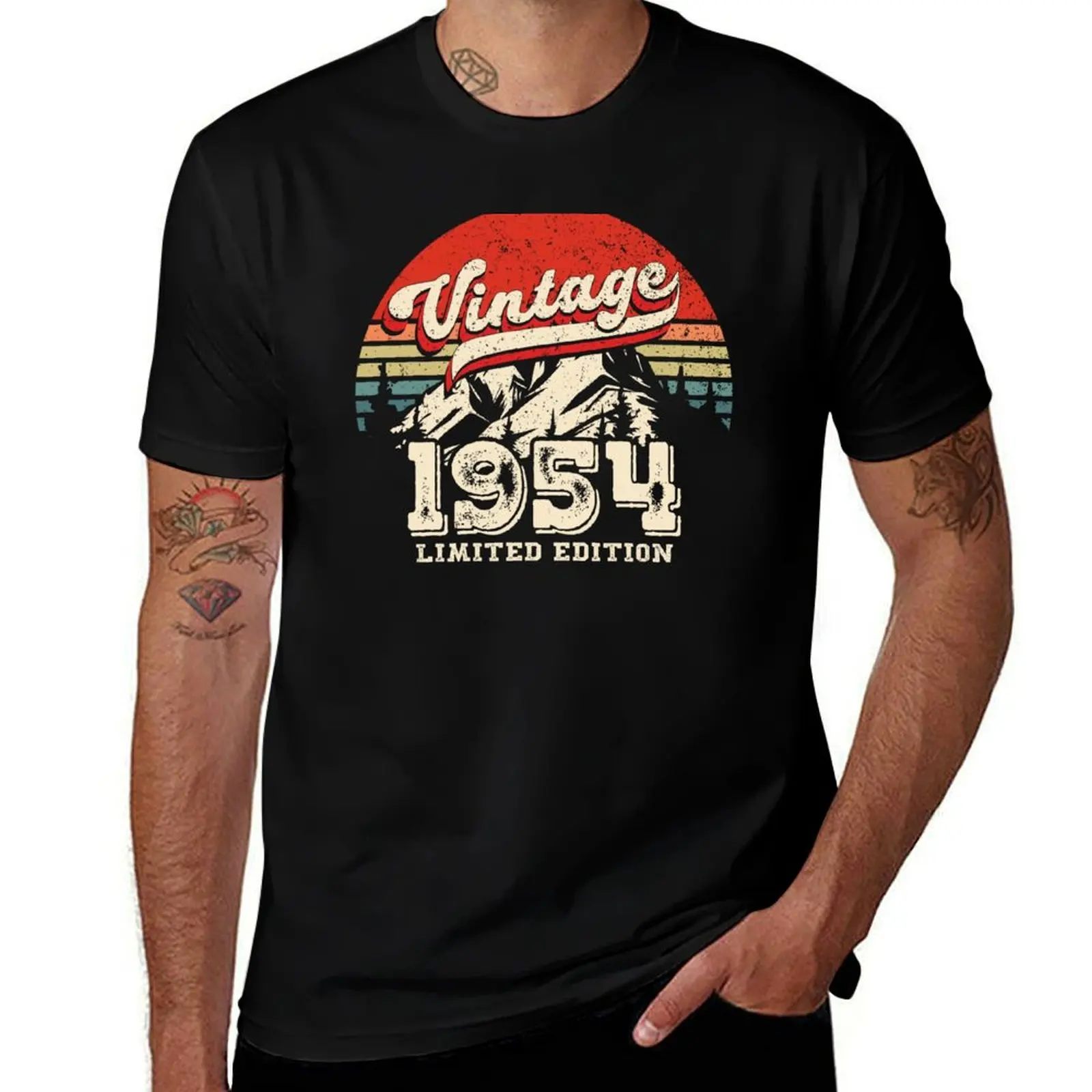 

Vintage 1954 Birthday Gift Retro Distressed 70th T-Shirt t shirts designer t shirt for man man t shirt cotton T-Shirt
