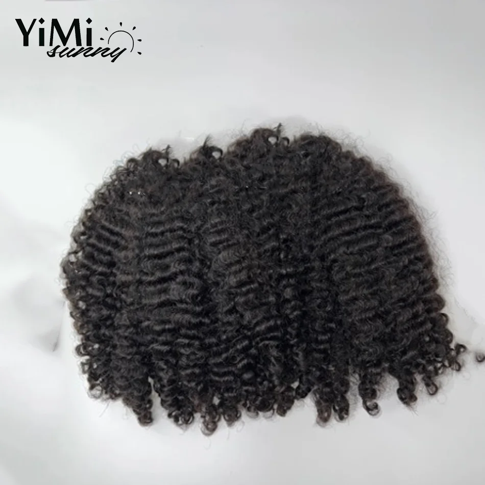 Yimisunny-Paquete de cabello humano ondulado Birmano para mujer, cabello Virgen sin procesar, trama de extensión de rizo birmano, 4 mechones, cabeza completa, 3C, 4C