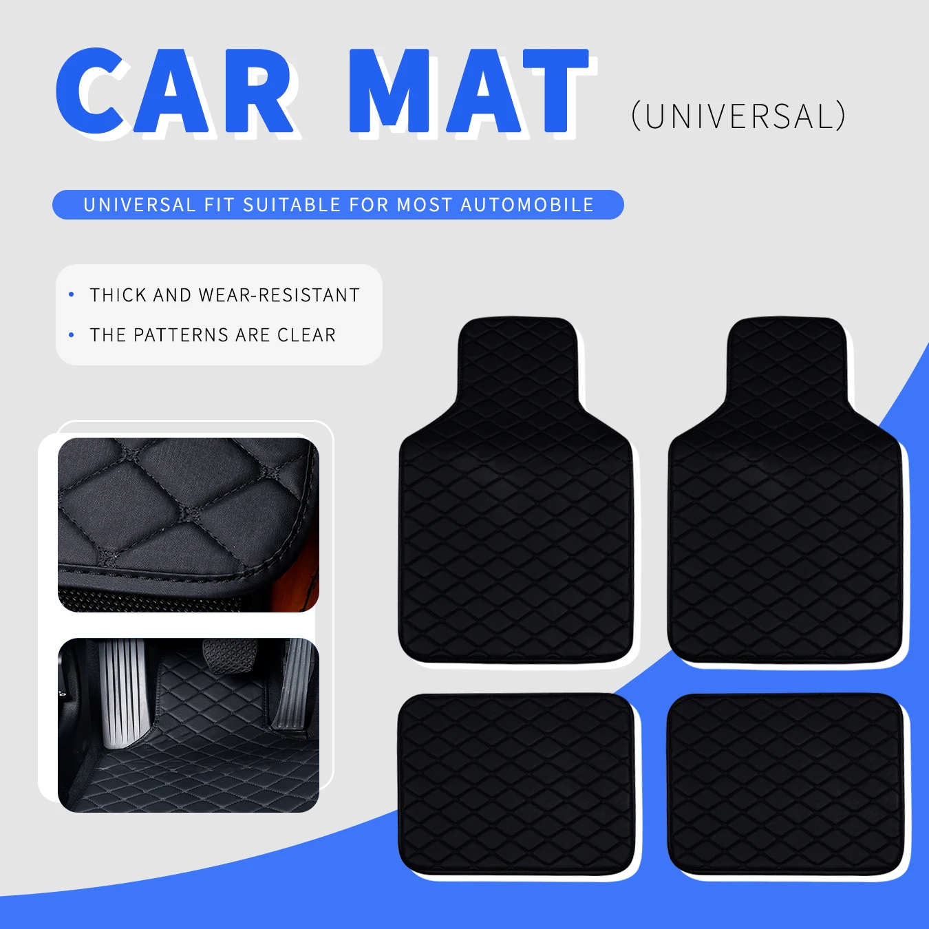 

4 pcs Waterproof Leather Car Floor Mats Universal Auto Foot Pad Protector Automobile Interior Carpet Accessories Interior