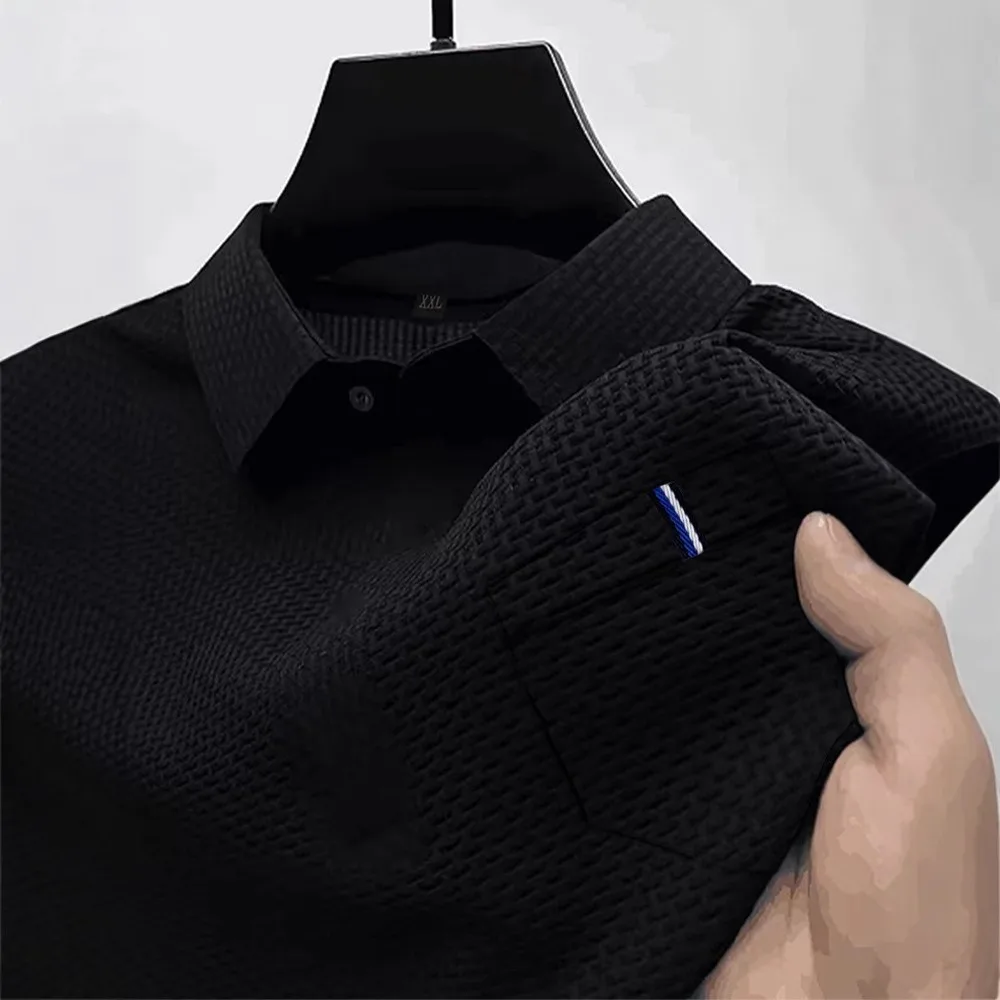 2025 High Quality Summer New Trendy Casaul Short Sleeved T-shirt Polo Collar Men Tee