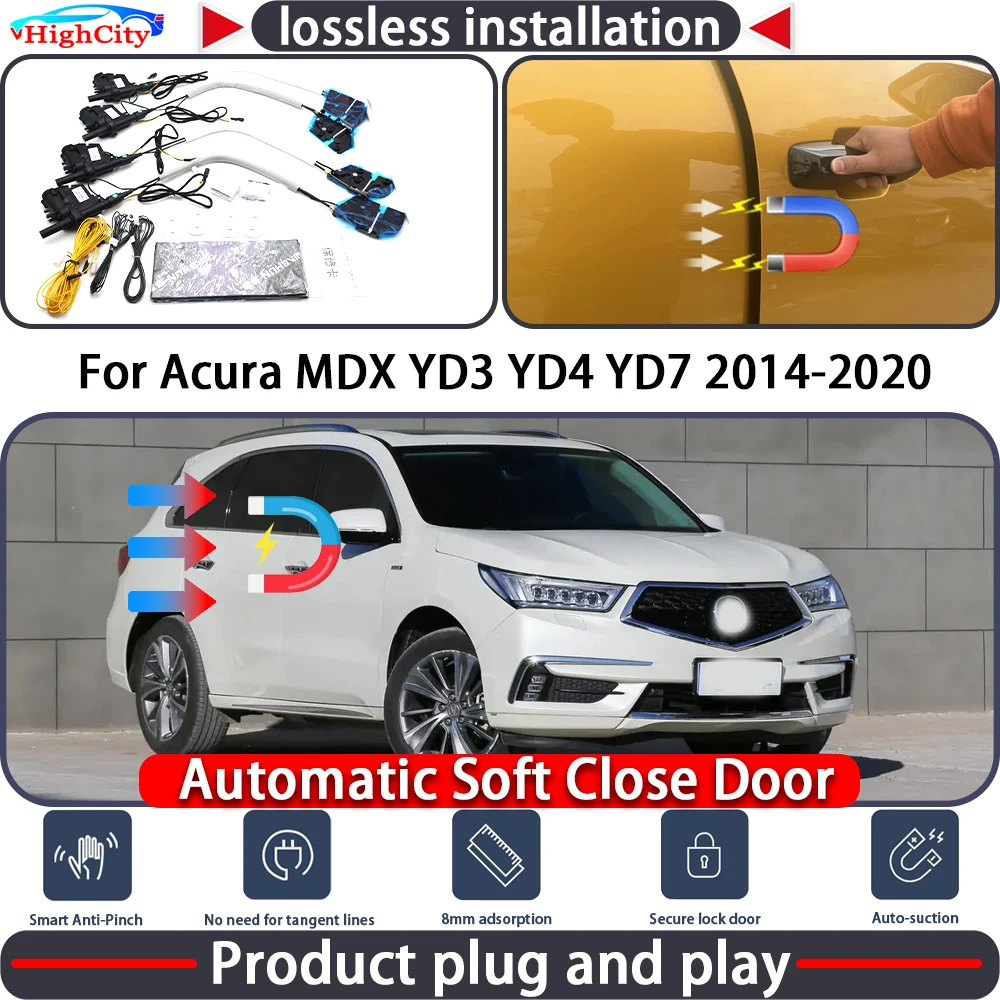 HighCity Electric Closing Door Lock Actuator for Acura MDX YD3 YD4 YD7 2014-2020 Soft Close Power Latch System Auto Pull Door