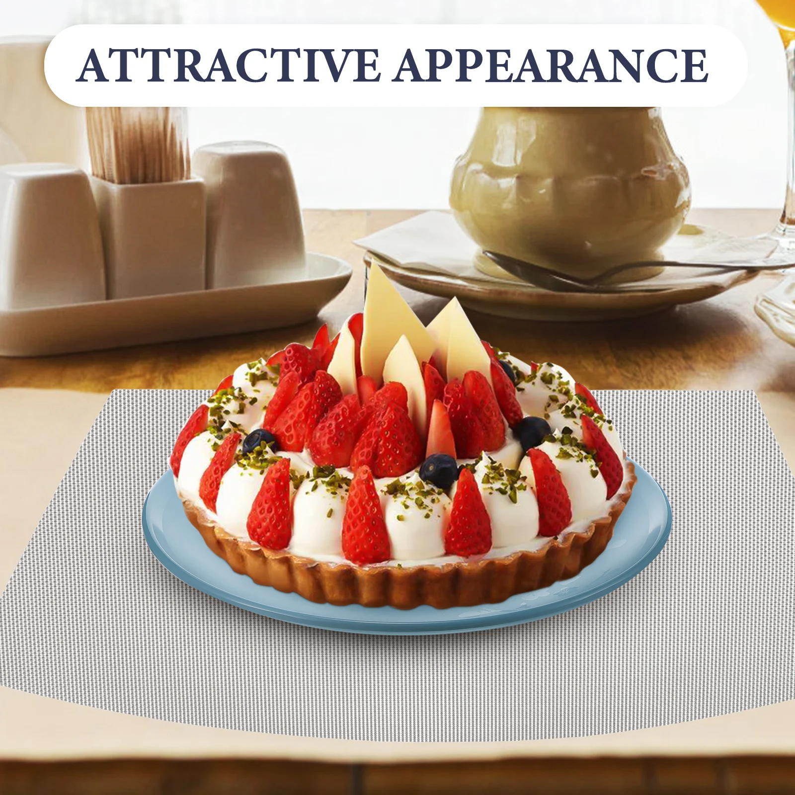 7Pcs Plastic Placemats for Round Table Washable Dinner Mats Fine Workmanship Small Placemats Set for Home Restaurant Use