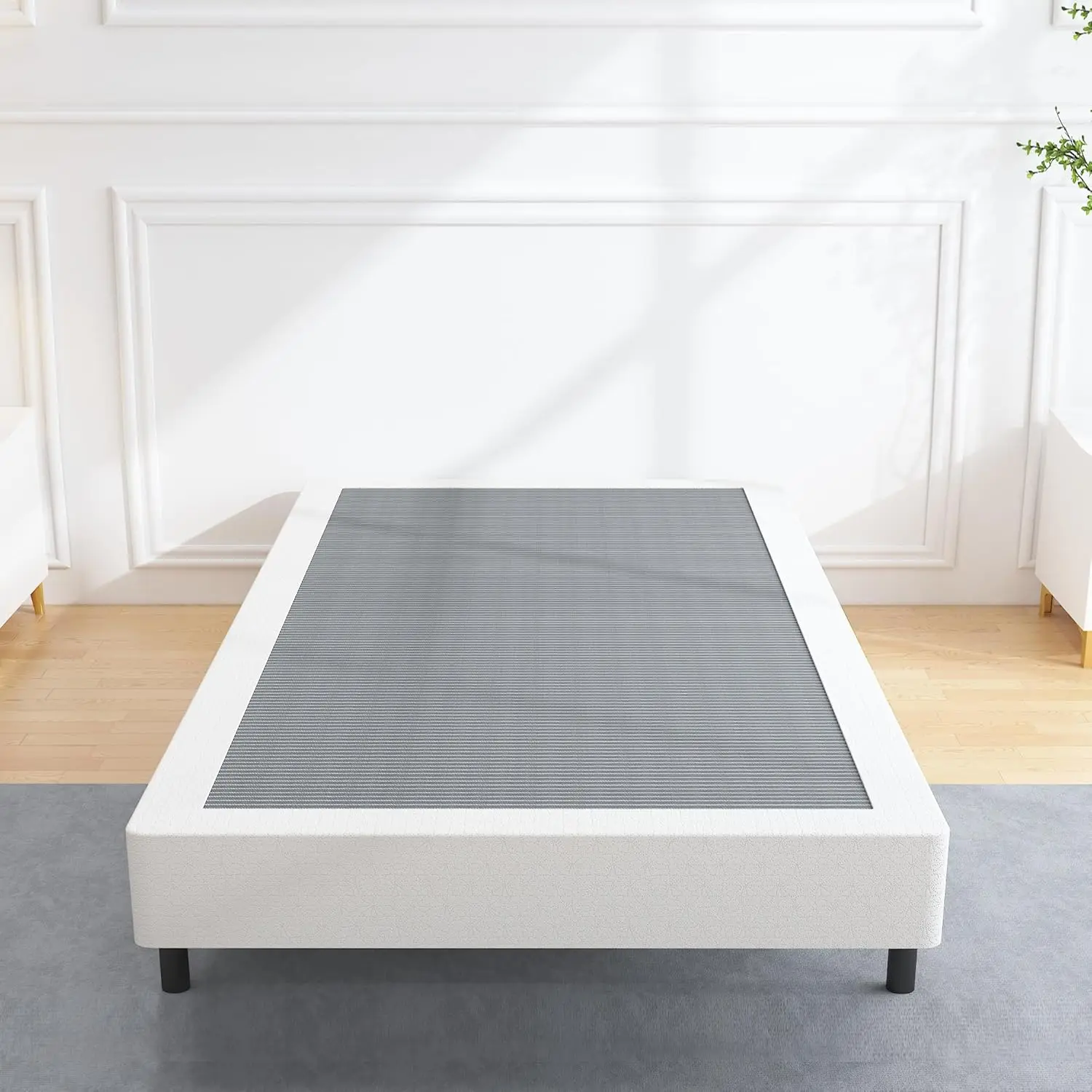 5 Inch Heavy Duty Metal Box Spring Mattress Foundation 1500lbs Max Weight Capacity/Non-Slip/No Noise/Easy Assembly