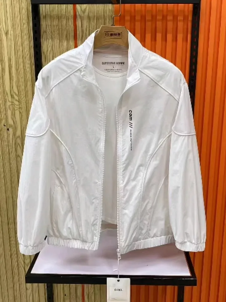 

Ele Men's Stand Collar Jaet Outerwear New Arrival Spring Summer Slim Fit Antimicrobial Faionable Cool Zipper Closure