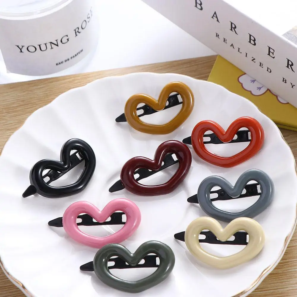 

For Girl Bangs Clip Side Clip Duckbill Clip Korean Style Hairpin Love Heart Hair Clip Y2K Hair Barrettes Hair Accessories
