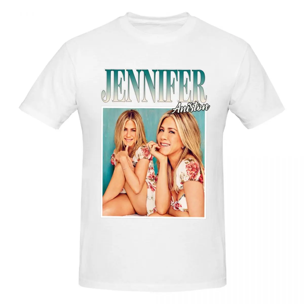 Men Jennifer Aniston Friends Vintage T Shirt Streetwear Big Size O-neck Cotton Sleeve Custom T Shirt Men