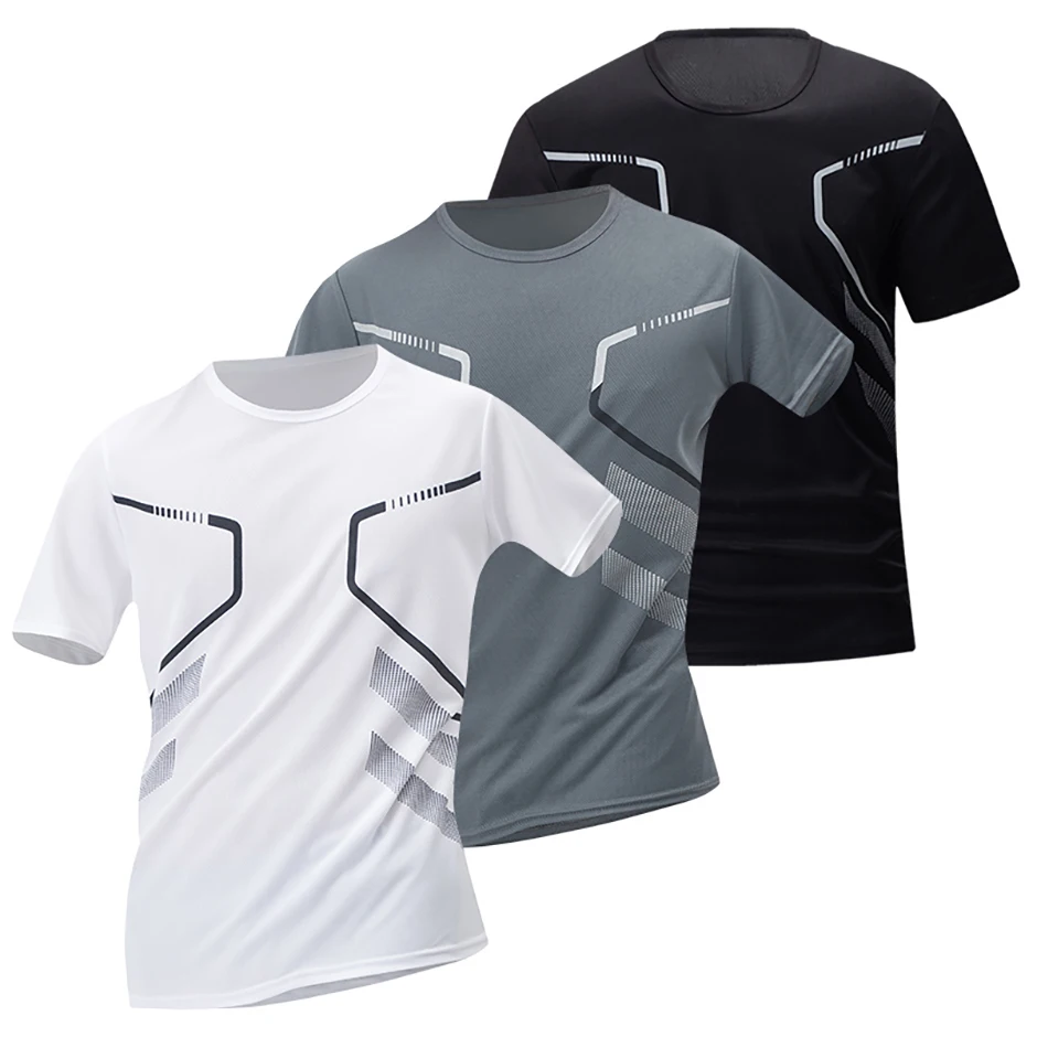 1/3/4 Stück Sommer Herren Bedrucktes, schnell trocknendes, atmungsaktives, kurzärmeliges, lockeres, sportliches, lässiges T-Shirt in Übergröße, mehrfarbige Auswahl – Detail 33