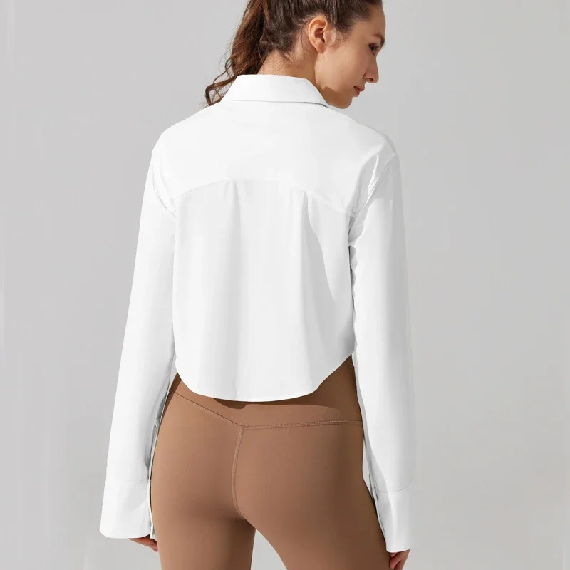 Long Sleeve Yoga Shirt Women Summer UPF50+ Sun Protection Outdoor Running Top Breathable Quick Dry Workout Blouse Sportswear