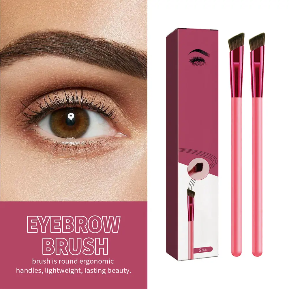 2Pcs Angled Brow Brush Lightweight Portable for Daily Use Travel Eyebrow Makeup Concealer Primer Eye Brow Brush Women Makeup