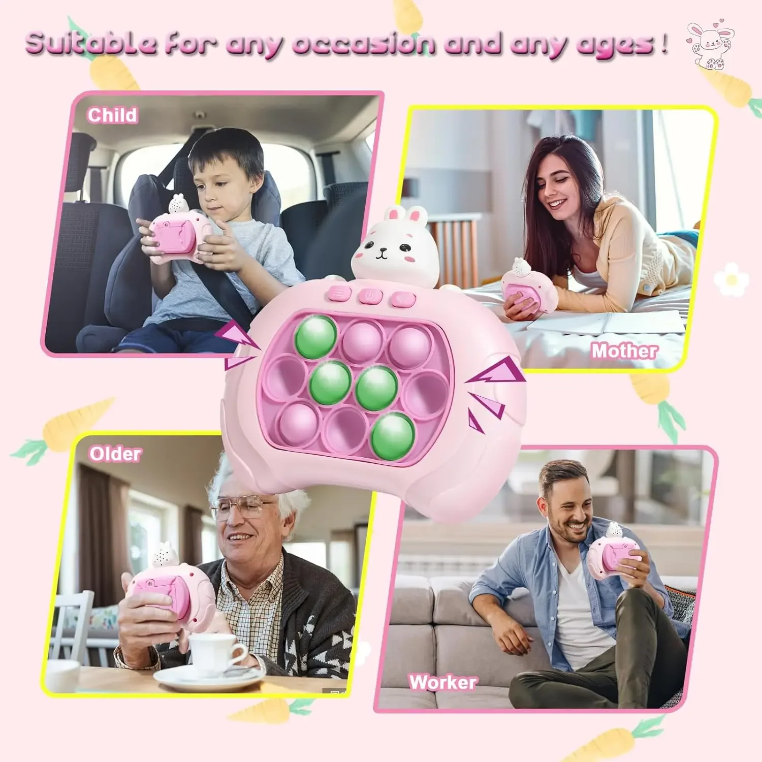 Speed Push Game Console For Kids Light Up Button Challenge Fast Paced Reflex Training Focus Stress Relief Toy Gift