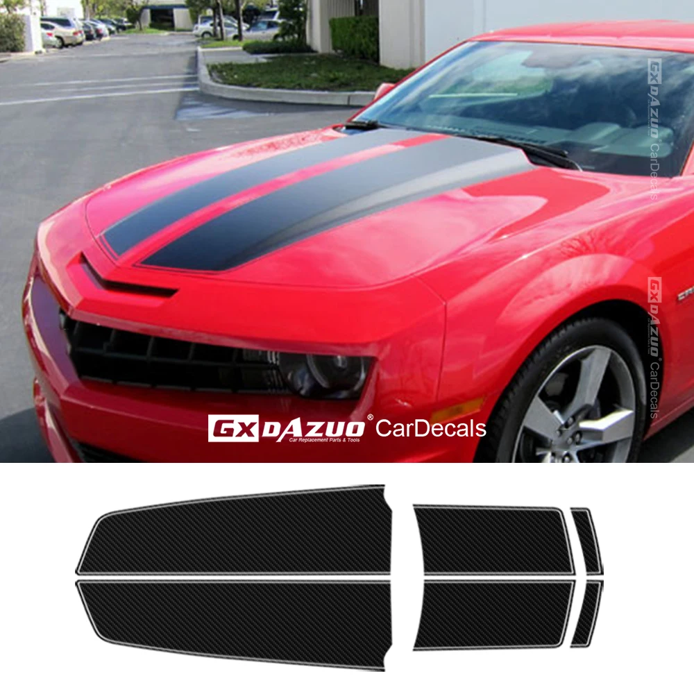 

2010-2015 Matte Black Racing Stripes For Chevy Camaro Convertible Muscle Vinyl Graphics Decals Car Art Hood Trunk Kit Sticker