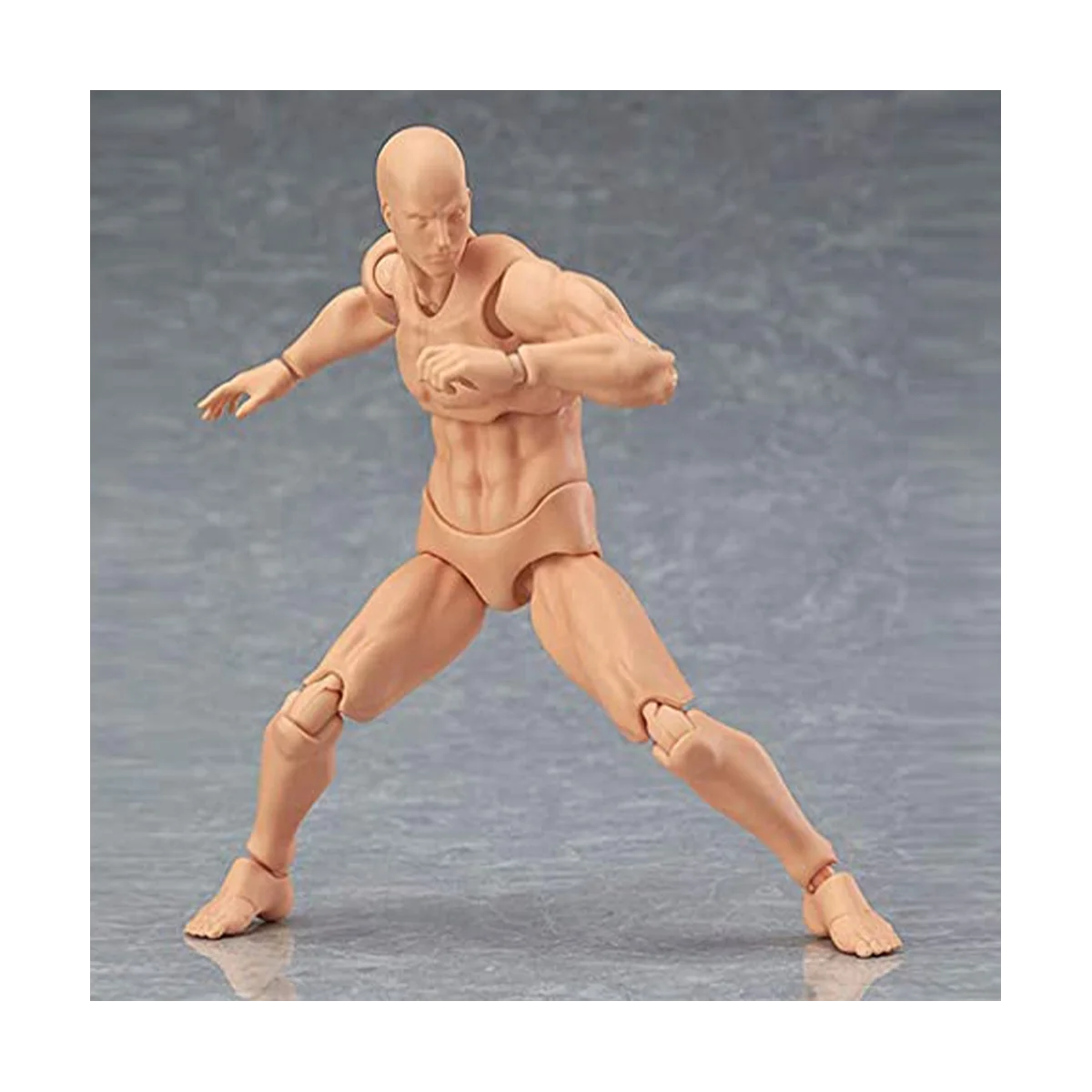 Muñeca de cuerpo articulada para hombre y mujer, maniquí articulado con cabeza de bloque para artistas, conjunto de dibujo, color gris