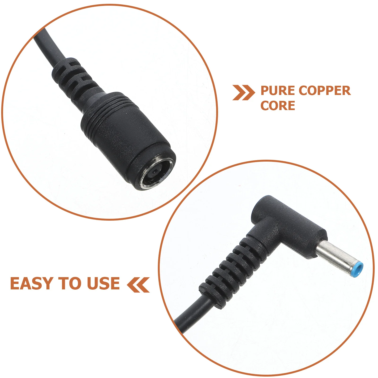 

2Pcs 7.4x5.0mm Female to 4.5x3.0mm Male Bent Pin Power Supply Conversion Line for Laptop Adapter Pure Copper Round
