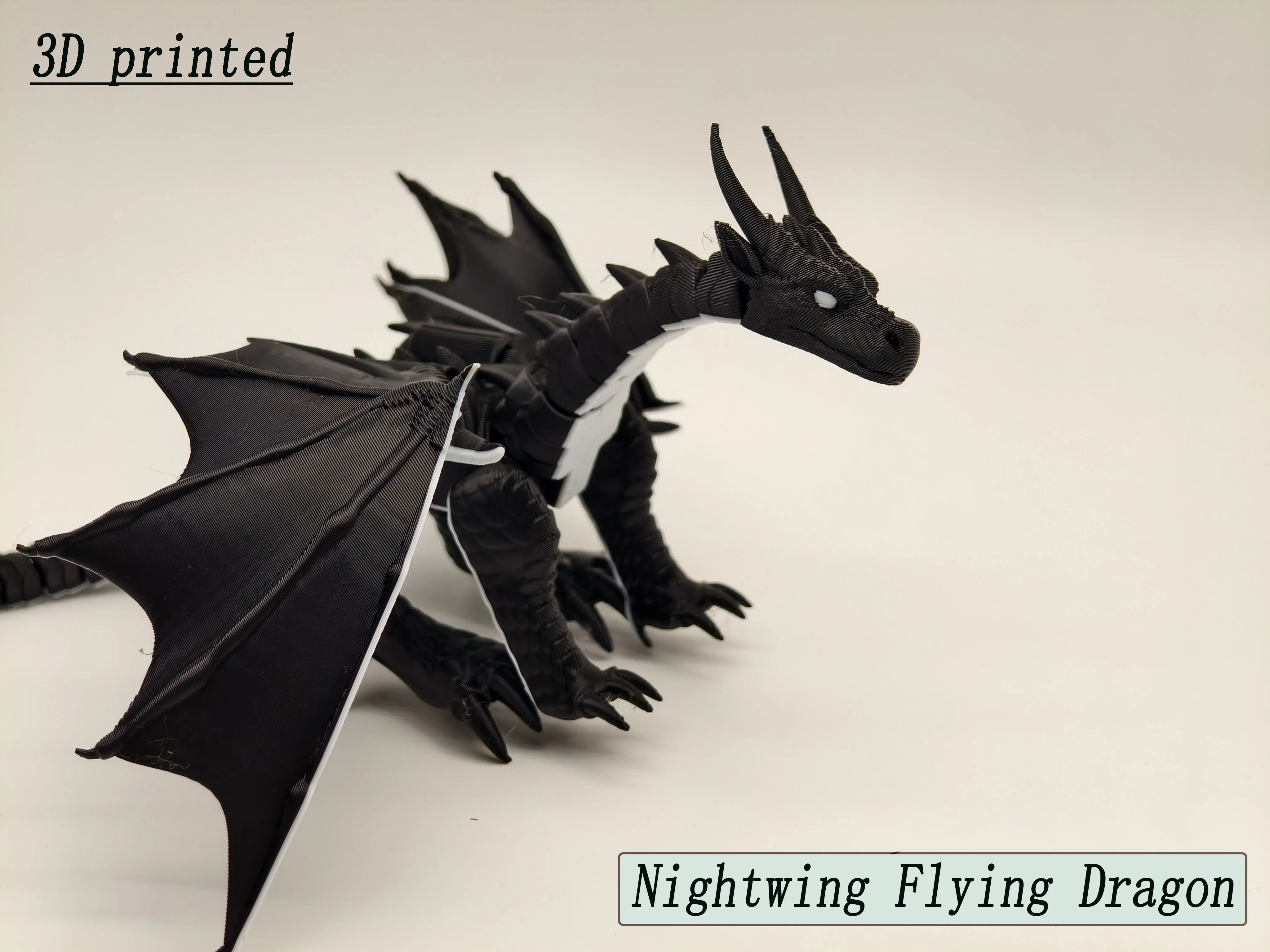 3D printed Nightwing Flying Dragon model with full body mobility