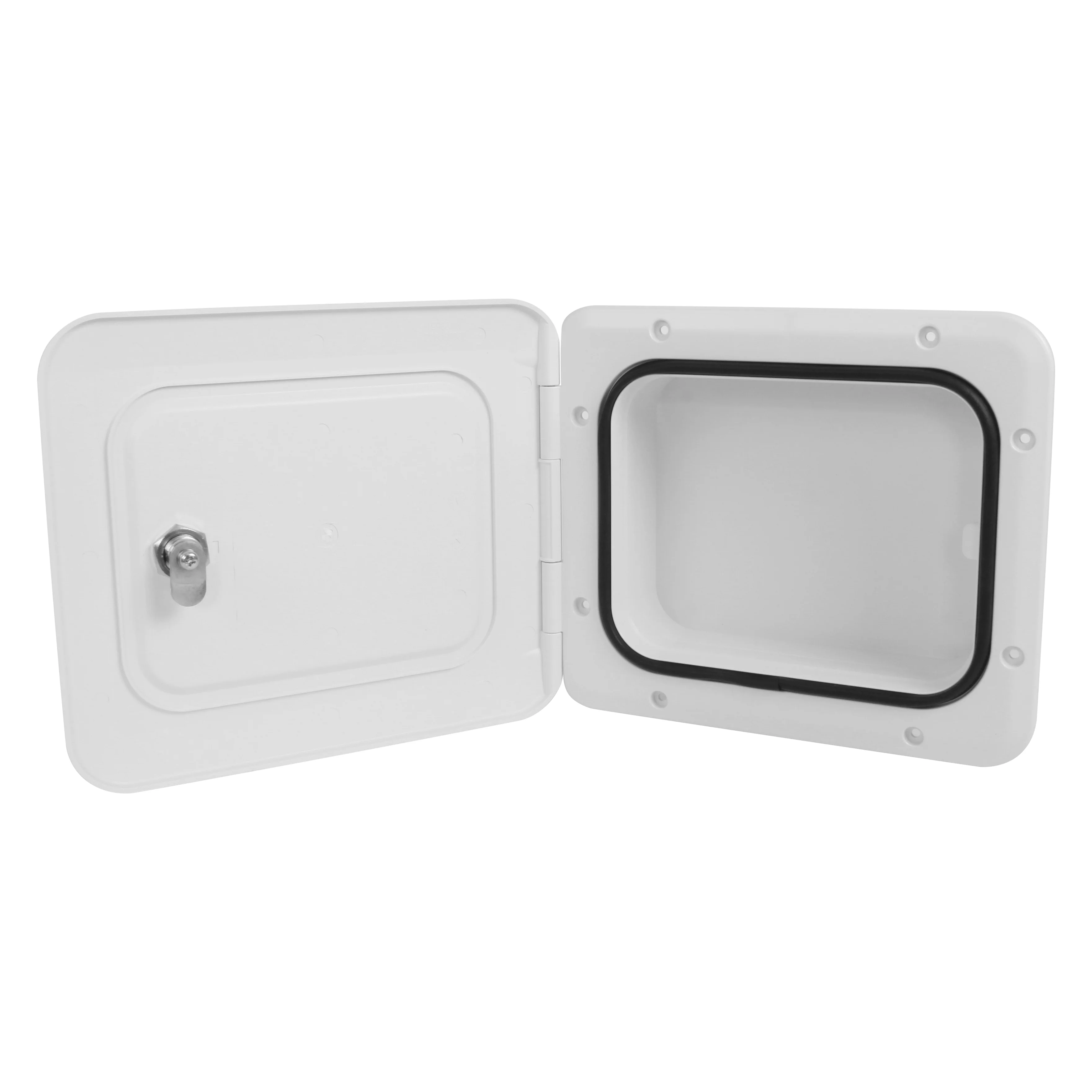 TYTXRV White/Black Waterproof UV-resisitance Motorhome RV Compartment  Caravan Access Door with Lock RV Hatch Door RV Parts