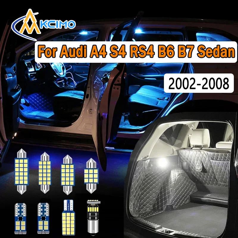 

LED Interior Light Kit For Audi A4 S4 RS4 B6 B7 Sedan 2002-2008 Super Bright Dome Map Door Lights Easy Install Bulbs Set