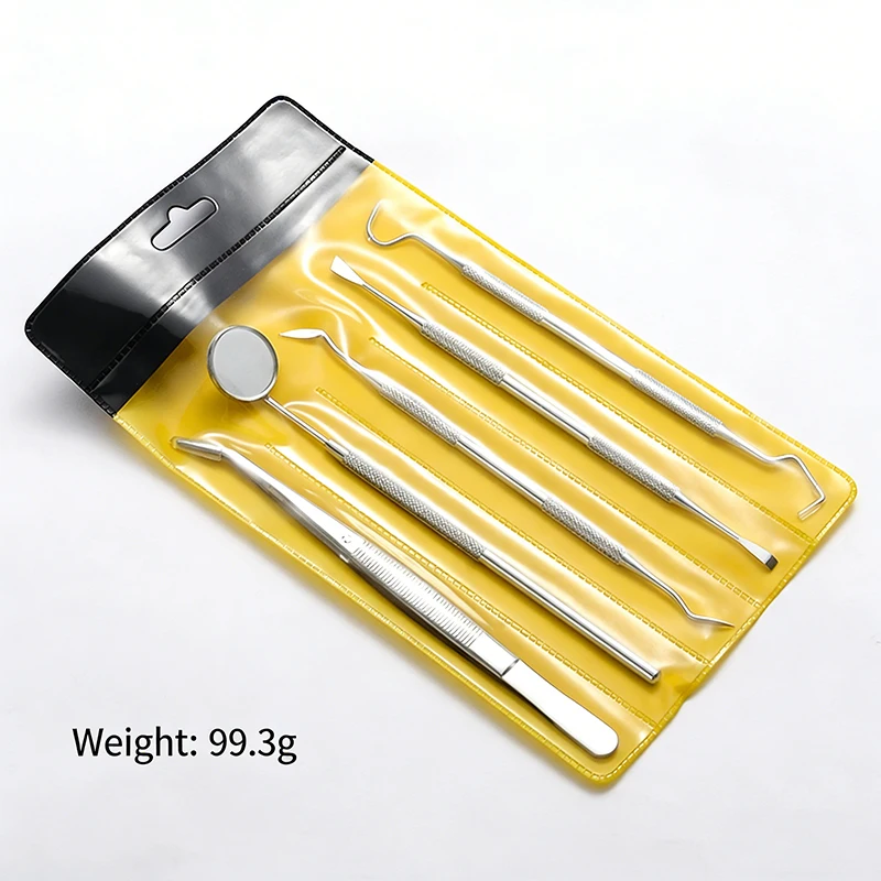 304 Stainless Steel 3pcs Dental Tools Kit with Dental Scraper Mirror Probe Dental Surgery Instruments