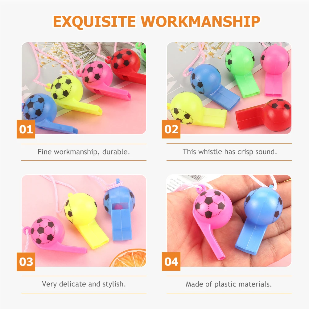 

200pcs Football Whistle Sports Racing Car Colorful Plastic Toy Children Outdoor Durable Compact All Weather Survival