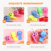200pcs Football Whistle Sports Racing Car Colorful Plastic Toy Children Outdoor Durable Compact All Weather Survival