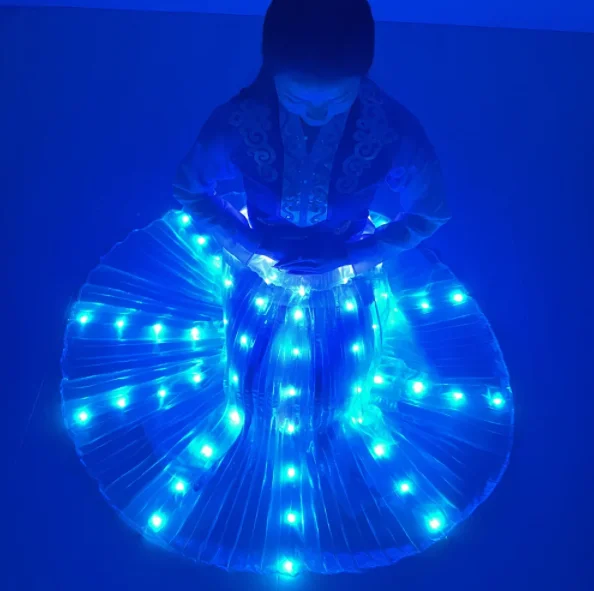 T028  LED Dance Skirt Light Belly Dance Performance Props Luminous Dancewear Party Dance Stage Costumes Accessories For Adu