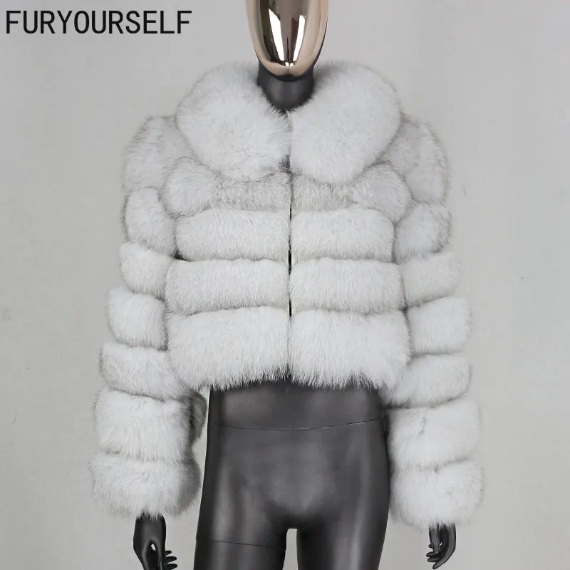 

FURYOURSELF Winter Jacket Women 2023 New Luxury Real Fur Coat Natural Fox Fur Outerwear Warm Turn-down Collar Zipper Streetwear