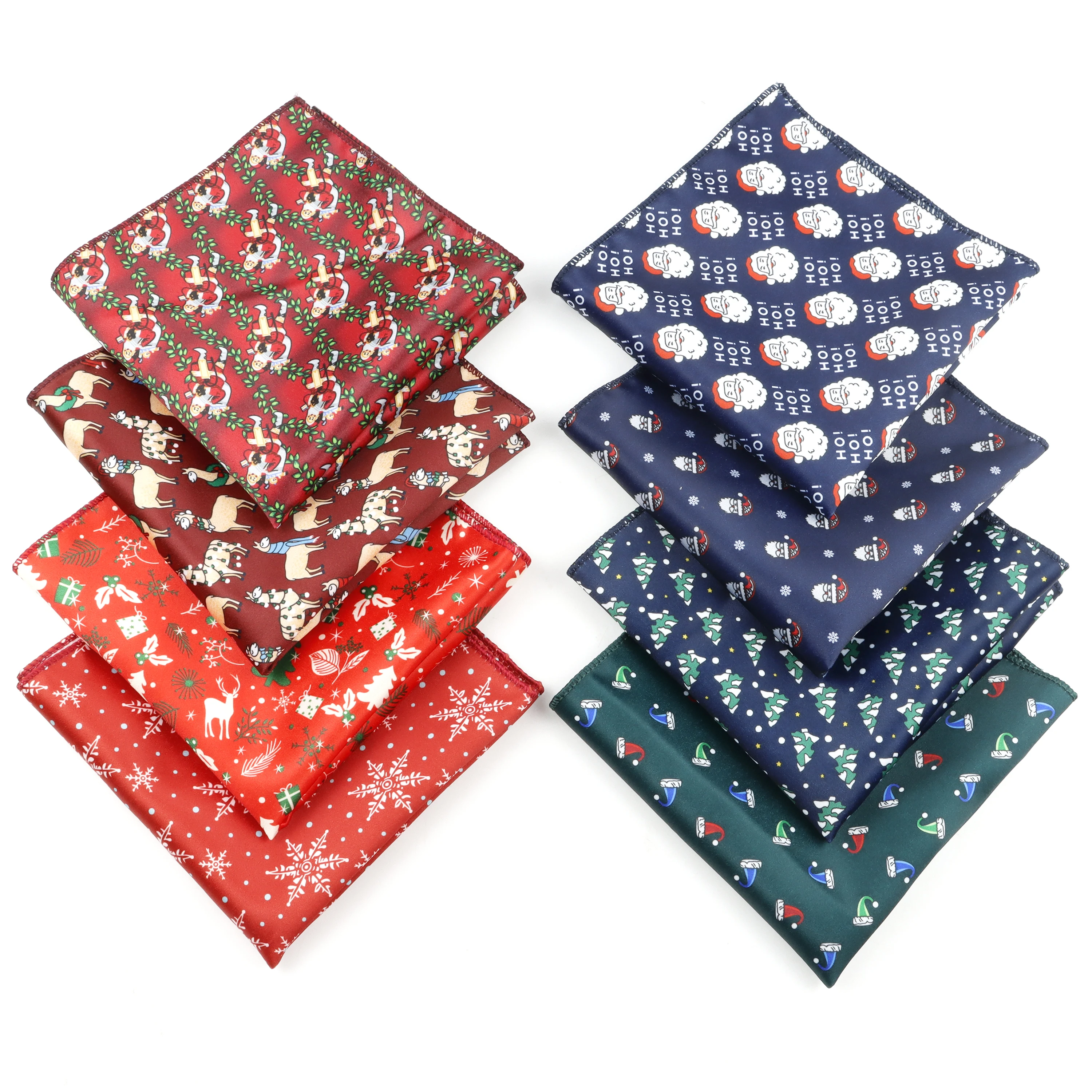 

Красные, синие, зеленые рождественские носовые платки для мужчин с принтом лося, рождественская елка, Санта-Снежинка, карманный квадратный мужской праздничный аксессуар для тематической вечеринки