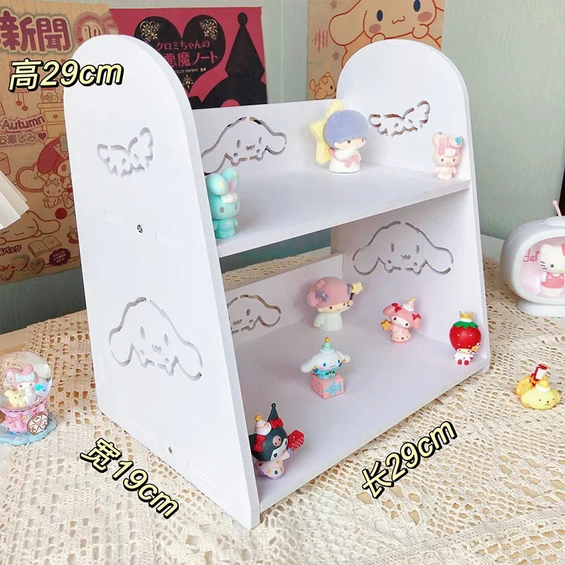 Sanrio Cinnamoroll Hello Kitty Estante para Crianças, Anime Kawaii, Desktop bonito dos desenhos animados, Organizando Caixa De Armazenamento,