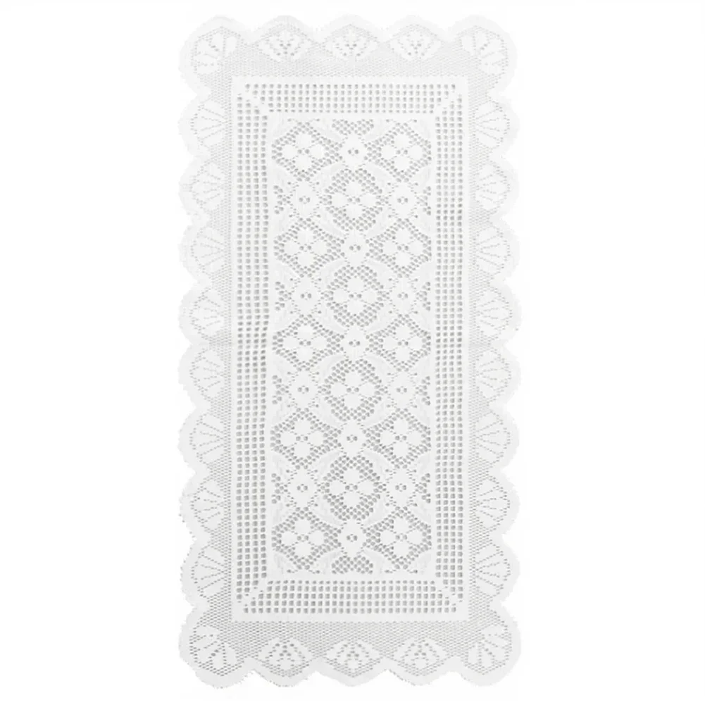 Lace Tablecloth White 38x75cm For Coffee Table Decor Cover For Living Room TV Stand Minimalist Home Decoration