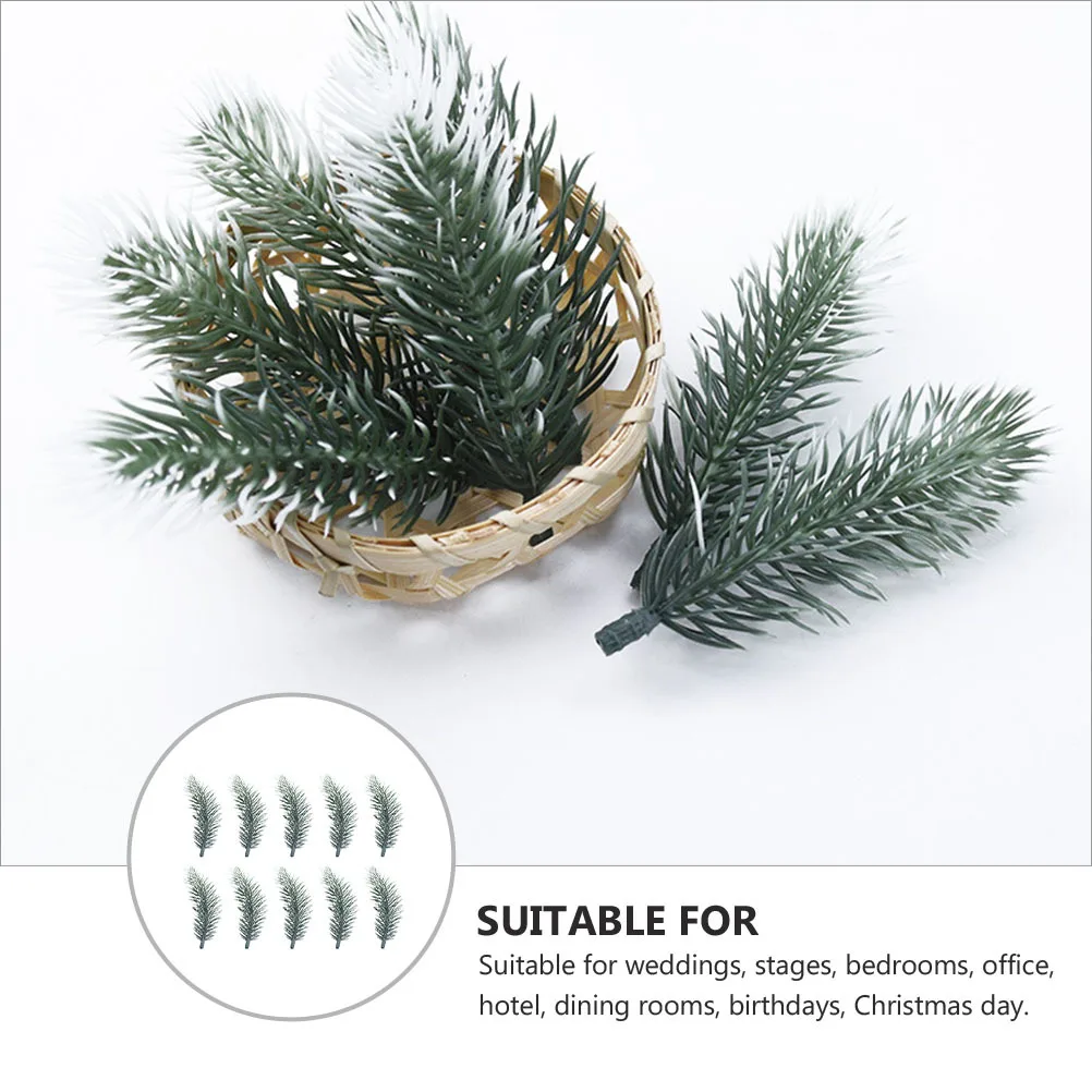 

20pcs Artificial Pine Picks Green Christmas Tree Decor Materials For Wreath Garland Home Wedding Hotel Xmas Ornament Pine