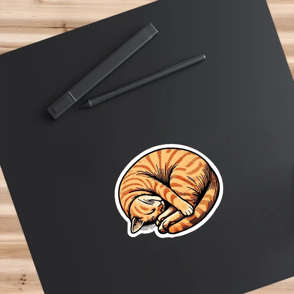 

4 шт./компл. модные наклейки с изображением кота-привлекательные водонепроницаемые виниловые наклейки для ноутбуков, телефонов, рюкзаков, бутылок с водой и гаджетов