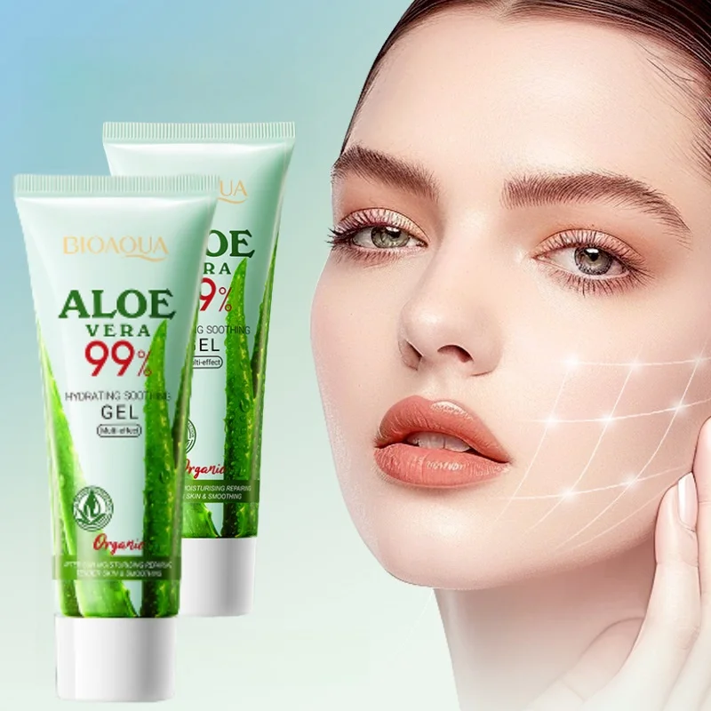 99% Pure Aloe Vera Moisturizing Gel, Natural Plant-Based Moisturizer, Suitable for Body and Face, Softens Skin, Heat Protection Formula, Summer Essential, Hypoallergenic Formula, Family Pack