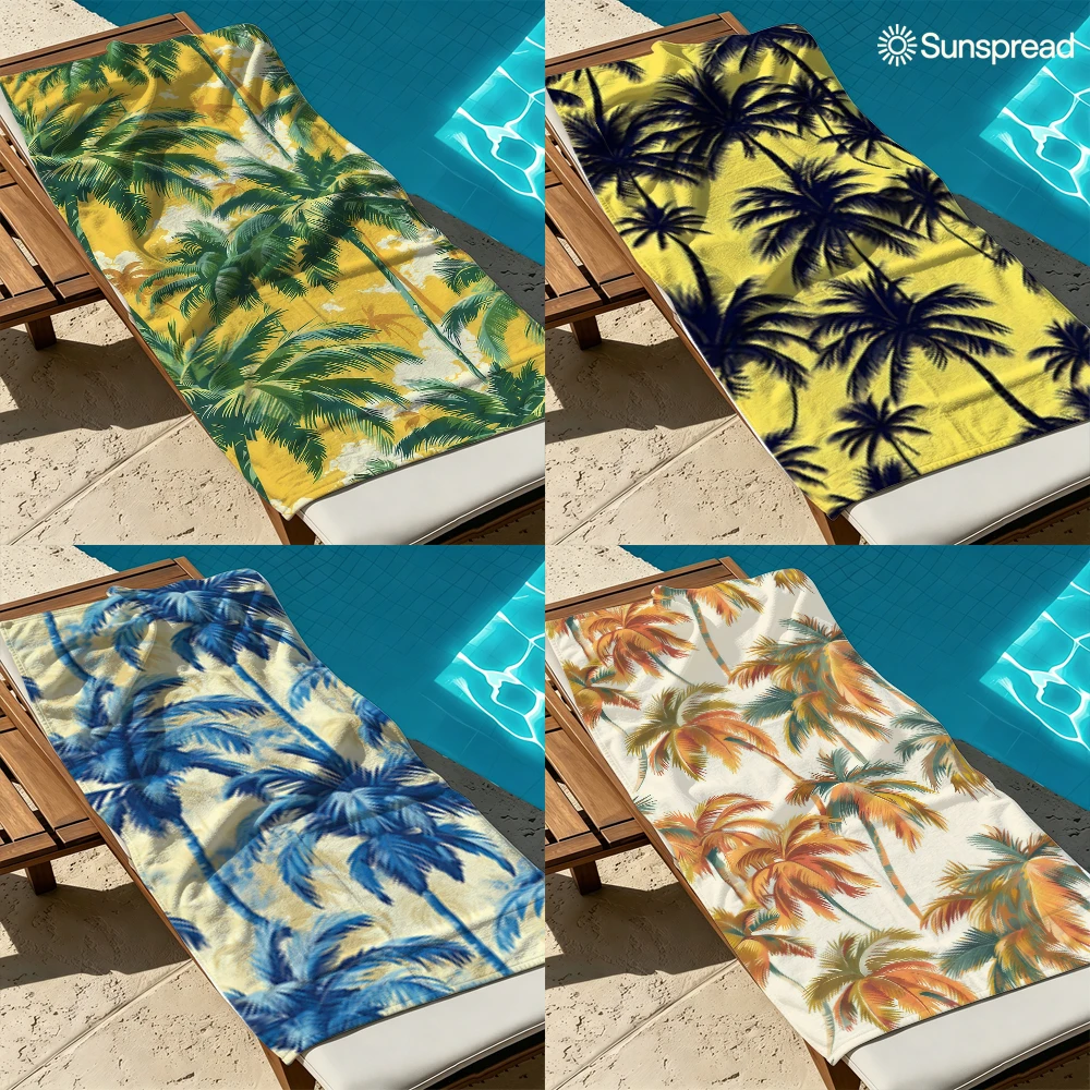 Retro Palm Days Strandtuch, schnell trocknendes Reisehandtuch, Unisex, weich, bequem, schnell trocknend, tragbar, für Männer und Frauen, Strand