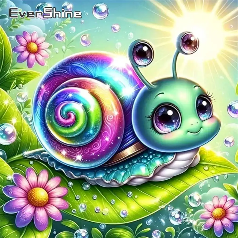 

Evershine Алмазная мозаика улитка животное DIY наборы для вышивки крестом художественная живопись мультфильм подходит для начинающих вышивка уникальный подарок