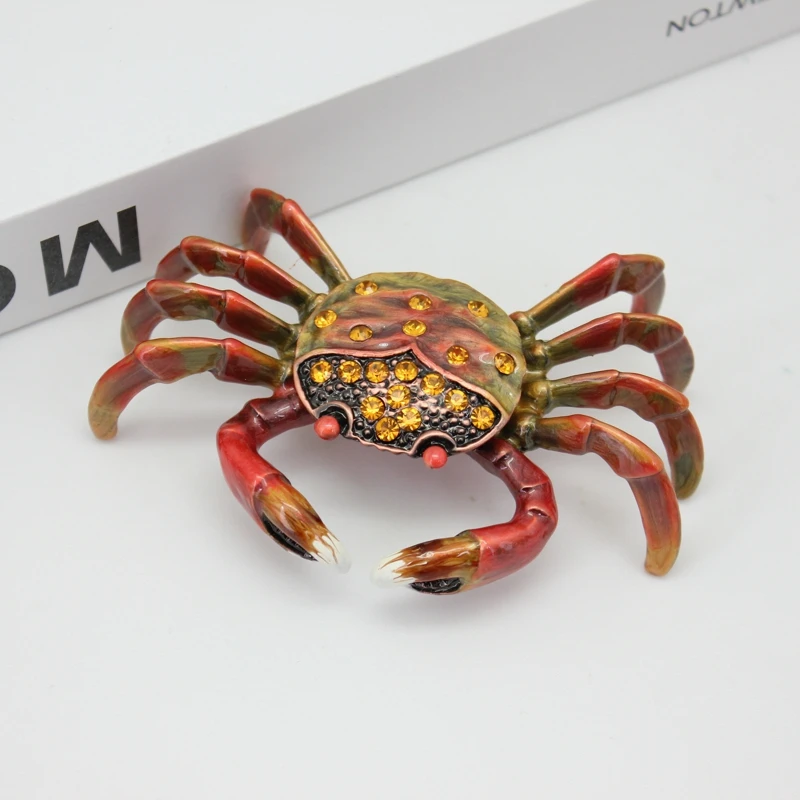 SHINNYGIFTS Enamel Small Gadget Cute Crab Home Decorative Box Christmas Gifts for Children