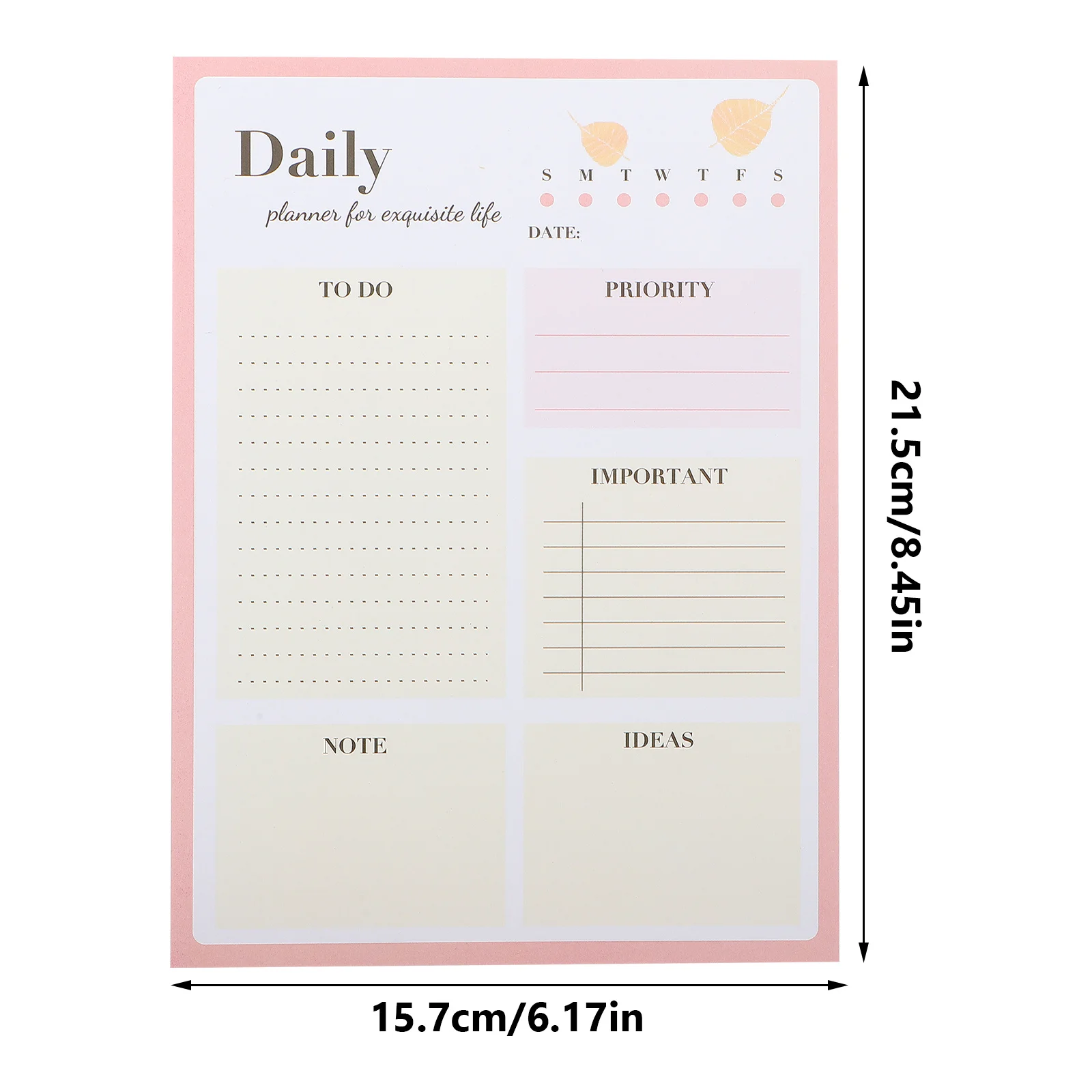 Daily Planner Notepad Efficient Task Notebook For Work Study Schedule Organizer Tear-Off Pages List Pad Academic Calendar