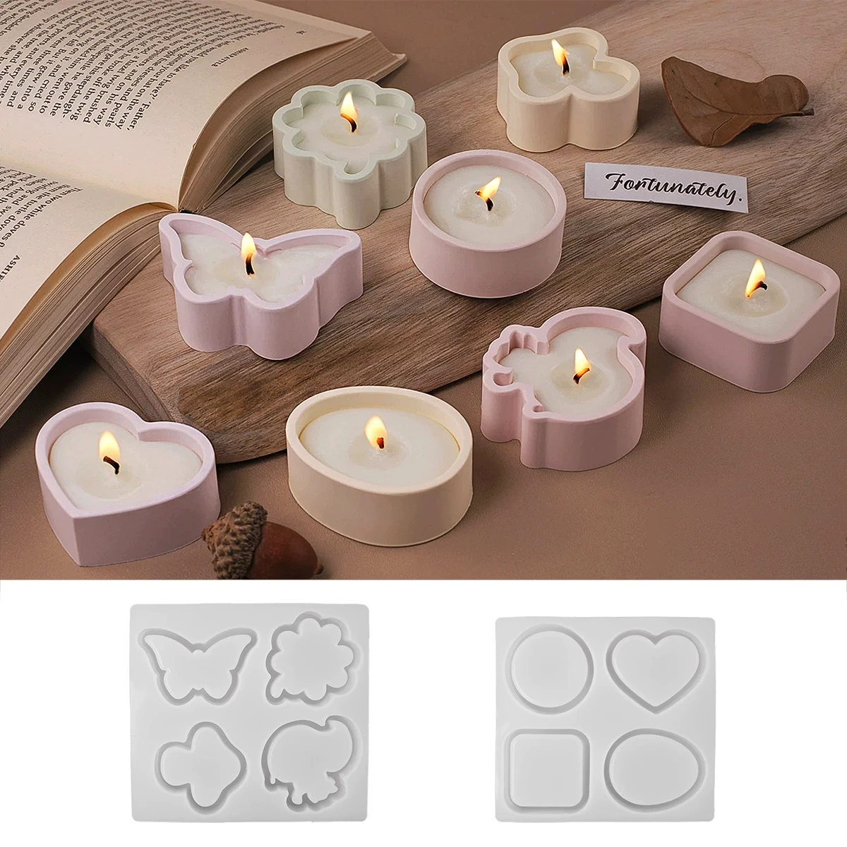 Criativo 4 buracos frasco de cimento molde de silicone diy múltiplas formas gesso perfumado vela copo resina molde mini artesanato presente fazendo ferramentas