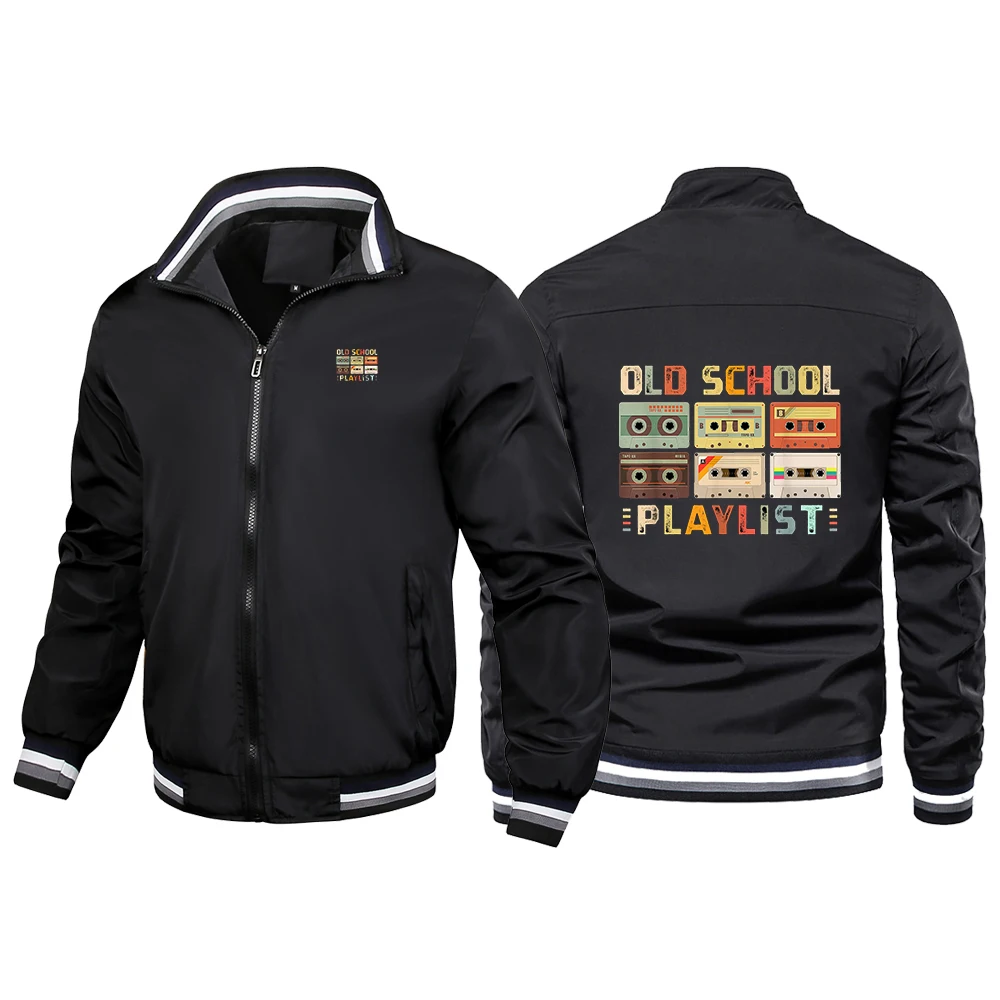 Cassette Tape Music 80s Retro Old School Playlist Moisture Absorption and Constant Temperature High Quality Coat Jacket