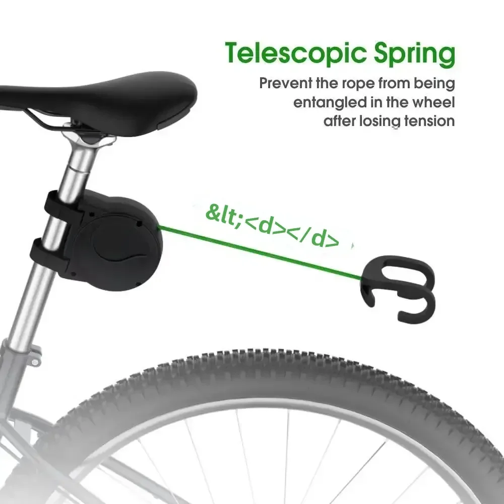 Telescopic Bike Tow Rope - Automatic Rewind System for Smooth Towing