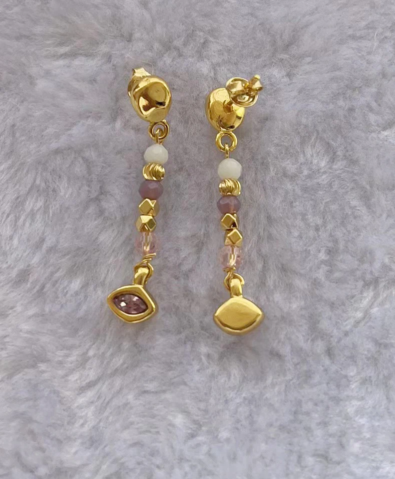 2023 unode50 Exquisite Fashion Electroplated 925 Silver Colored Gemstone Luxury Women's Earrings Romantic Holiday Gift