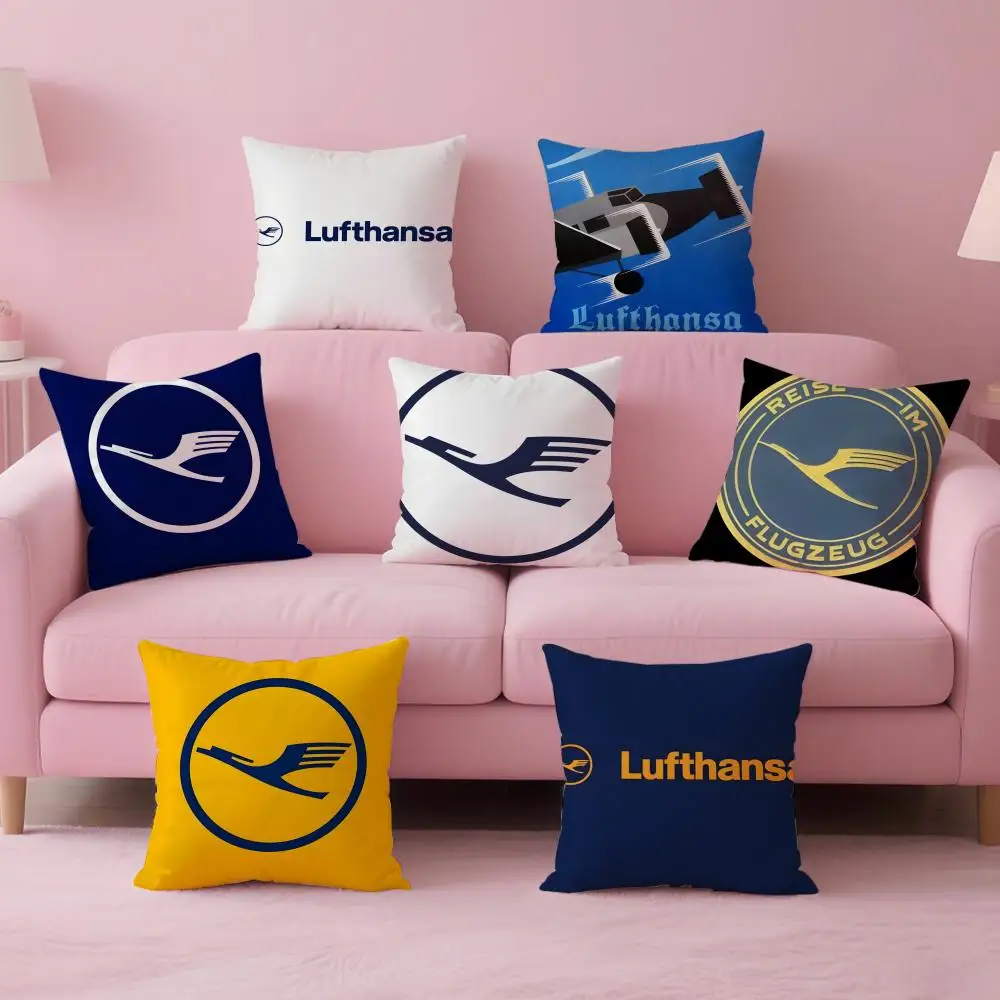 Airline Premium D-Deutsche L-Lufthansa AG Cushion Cover Pillow Case Soft Skin Friendly Fabric Comfort & Concealed Zipper