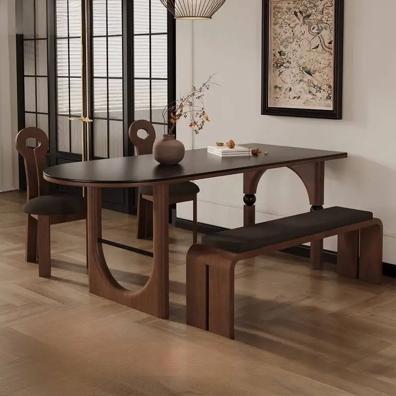 Quirky Protect Dining Table Decor Nordic Irregular Study Luxury Dining Table Industrial Solid Wood Mesa Comedor Furniture