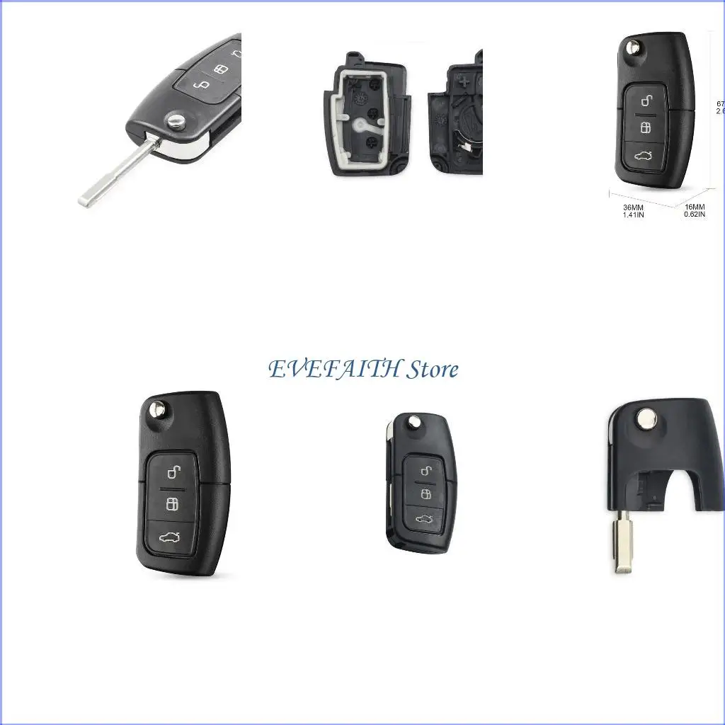 

124B for Key Cover for Case for for Focus Fiesta C F021 HU101 Blade Remote Car 2 Button Shock-absorbant Wate