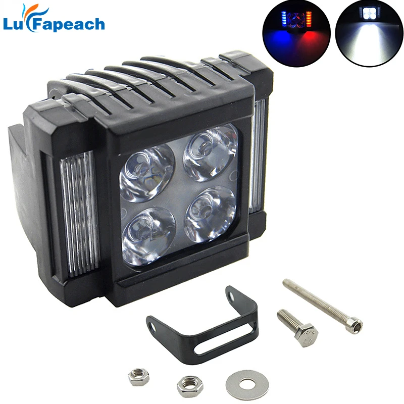 2 x Flashing White Blue Red 45W Side Shot Pod Cubes Led Work Light Off Road LED light Driving UTV RZR Truck Car