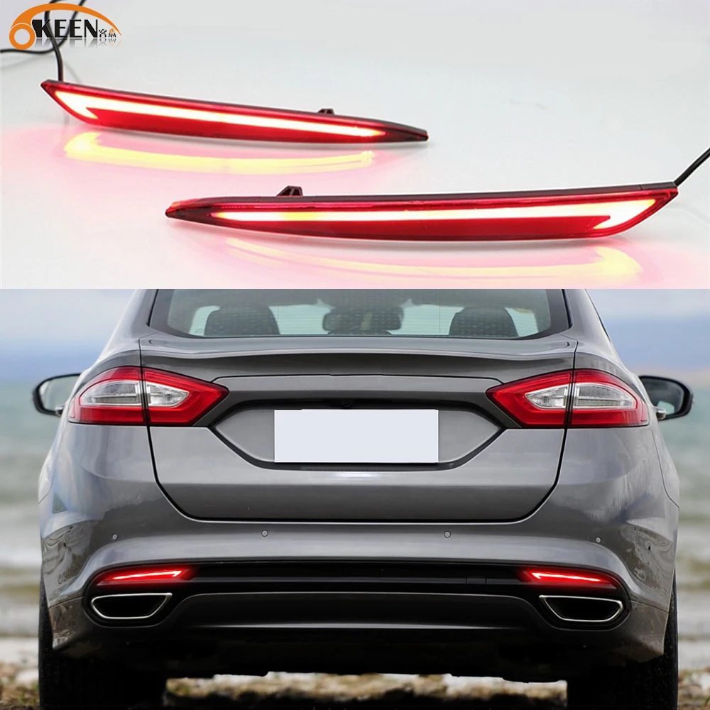 

For Ford Mondeo Fusion 2013 2014 2015 2016 2017 2018 Led Rear Bumper Reflector Fog Lamp Dynamic Turn Signal Brake Light 12V