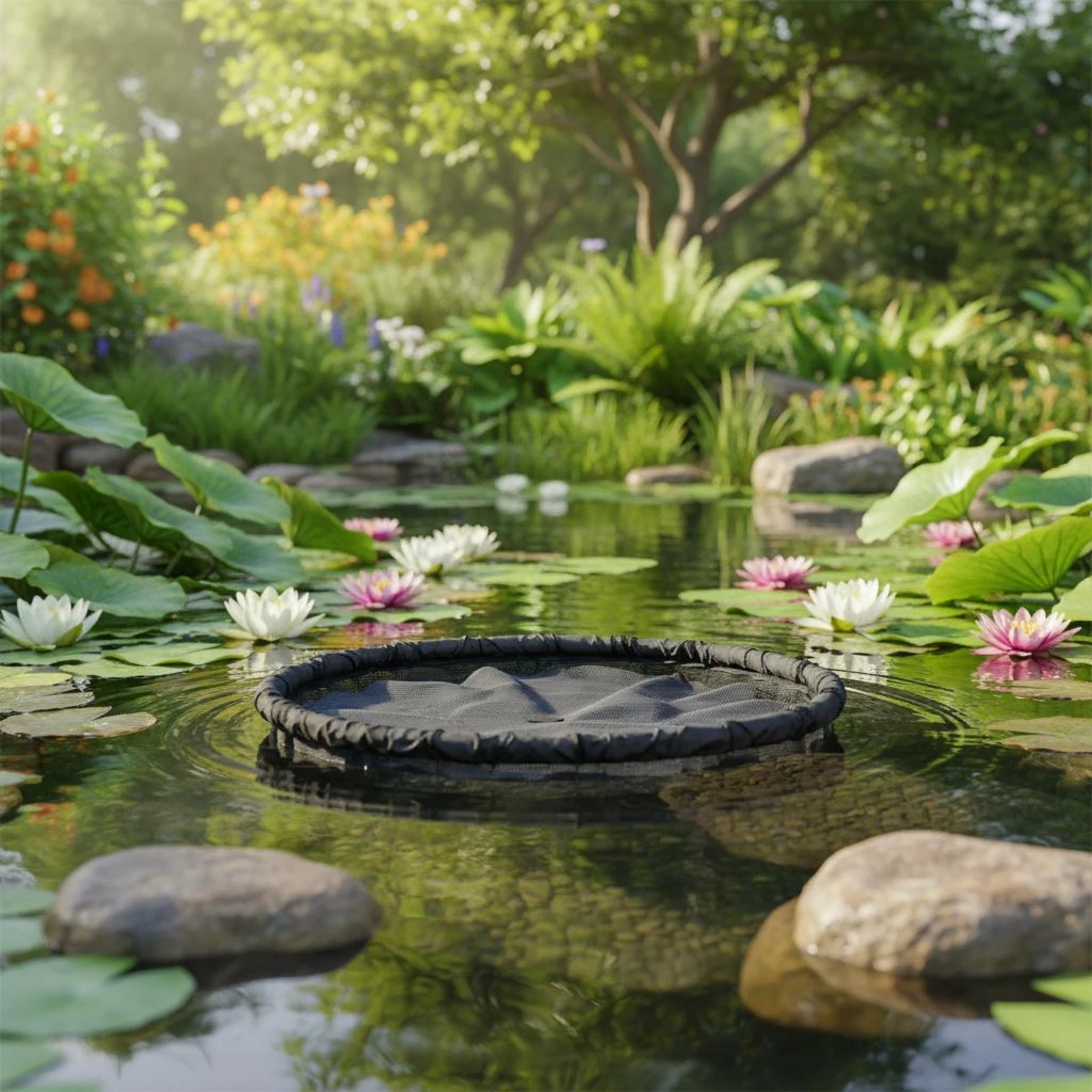 Floating Plant Net Circular Plant Protection Net Aquatic Accessory Polyester Garden Supply Lightweight
