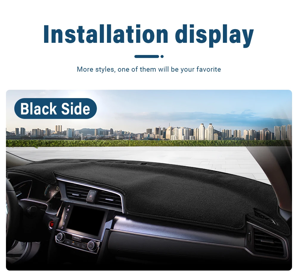 Für Honda Civic 10th Gen 2016 2017 2018 2019 2020 Auto Dashboard Abdeckung Sonnenschutz Matten Vermeiden Licht Pads Anti-UV Teppich Zubehör – Detail 12
