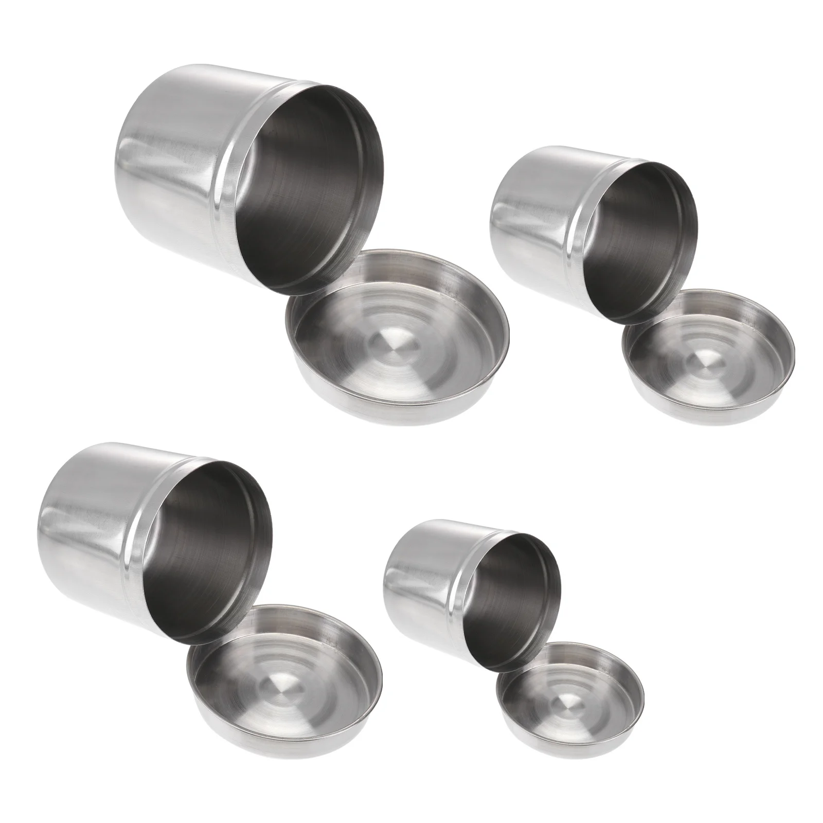 

4Pcs Stainless Steel Ointment Jars Dressing Cotton Storage Box Practical Sealing Performance Salon Medical Use