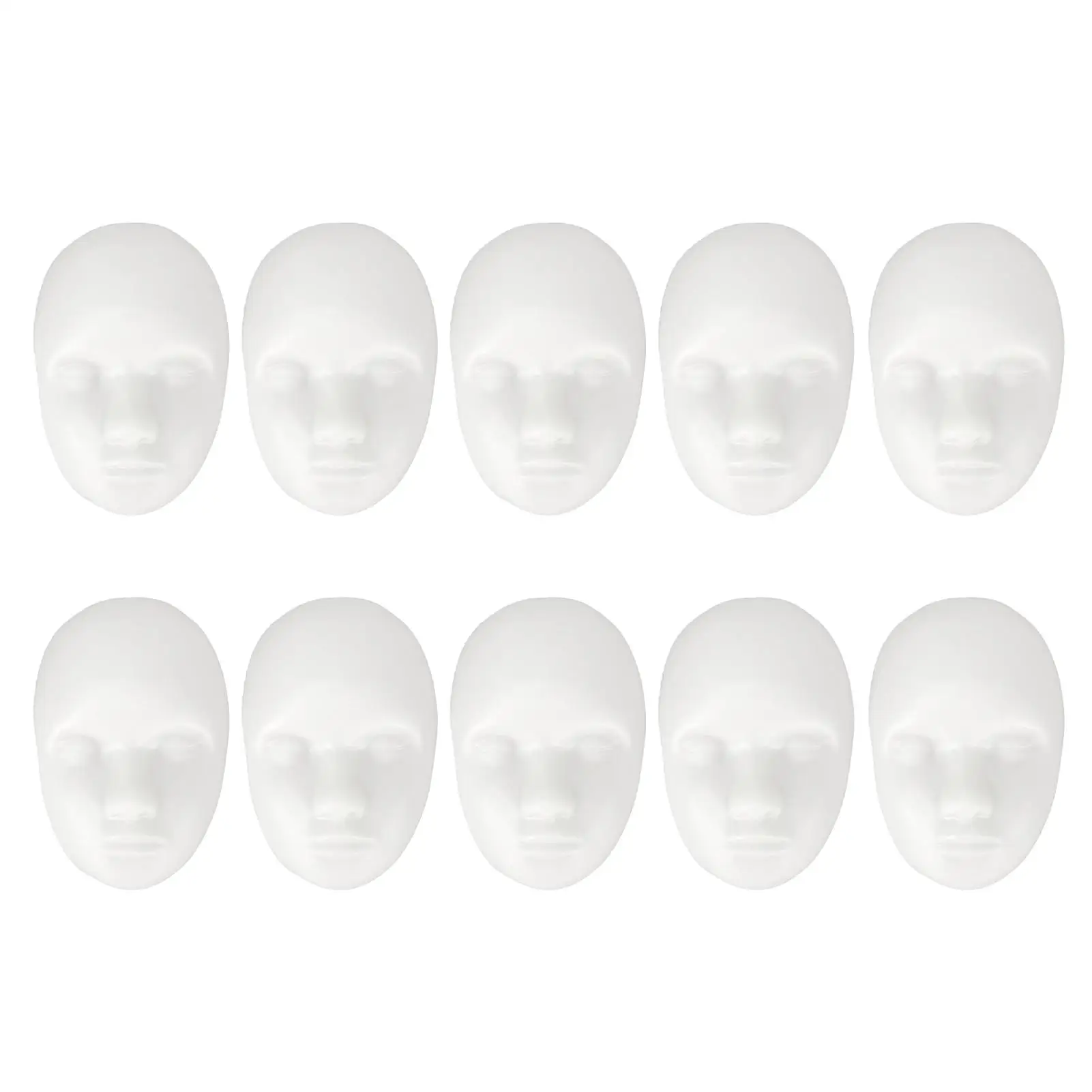 10pcs Soft Silicone Tattoo Practice Skin Head 3D Microblading Model - White