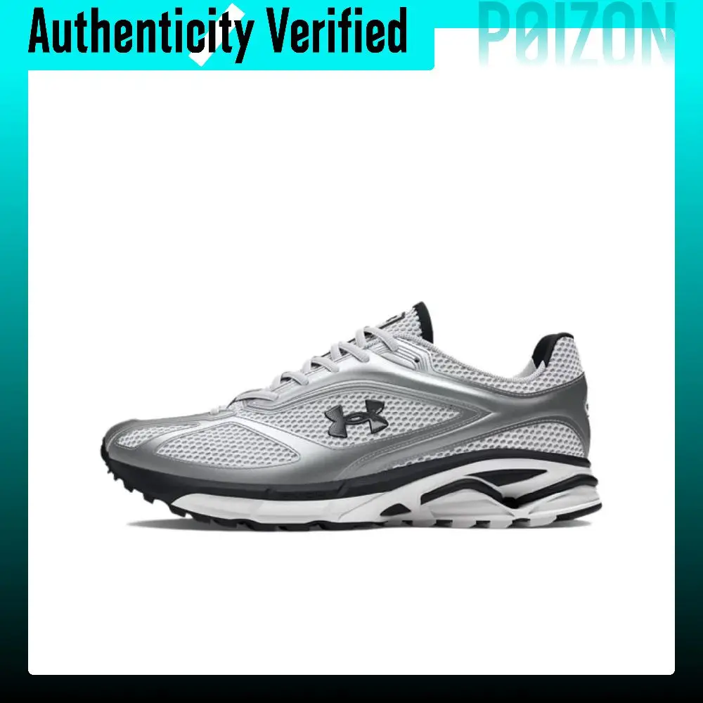 Under Armour Apparition Fashion Trend Leather Low top Casual Running Shoes Unisex Silver 3027595-106